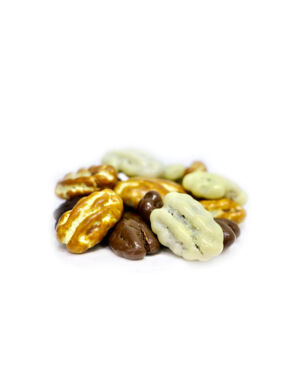Assortiment Pecania – Caramel, Chocolat Blanc & Noir